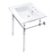 Fauceture KVPB25227W8CP 25-Inch Console Sink with Brass Legs (8-Inch, 3 Hole), White/Polished Chrome KVPB25227W8CP - alternate 1